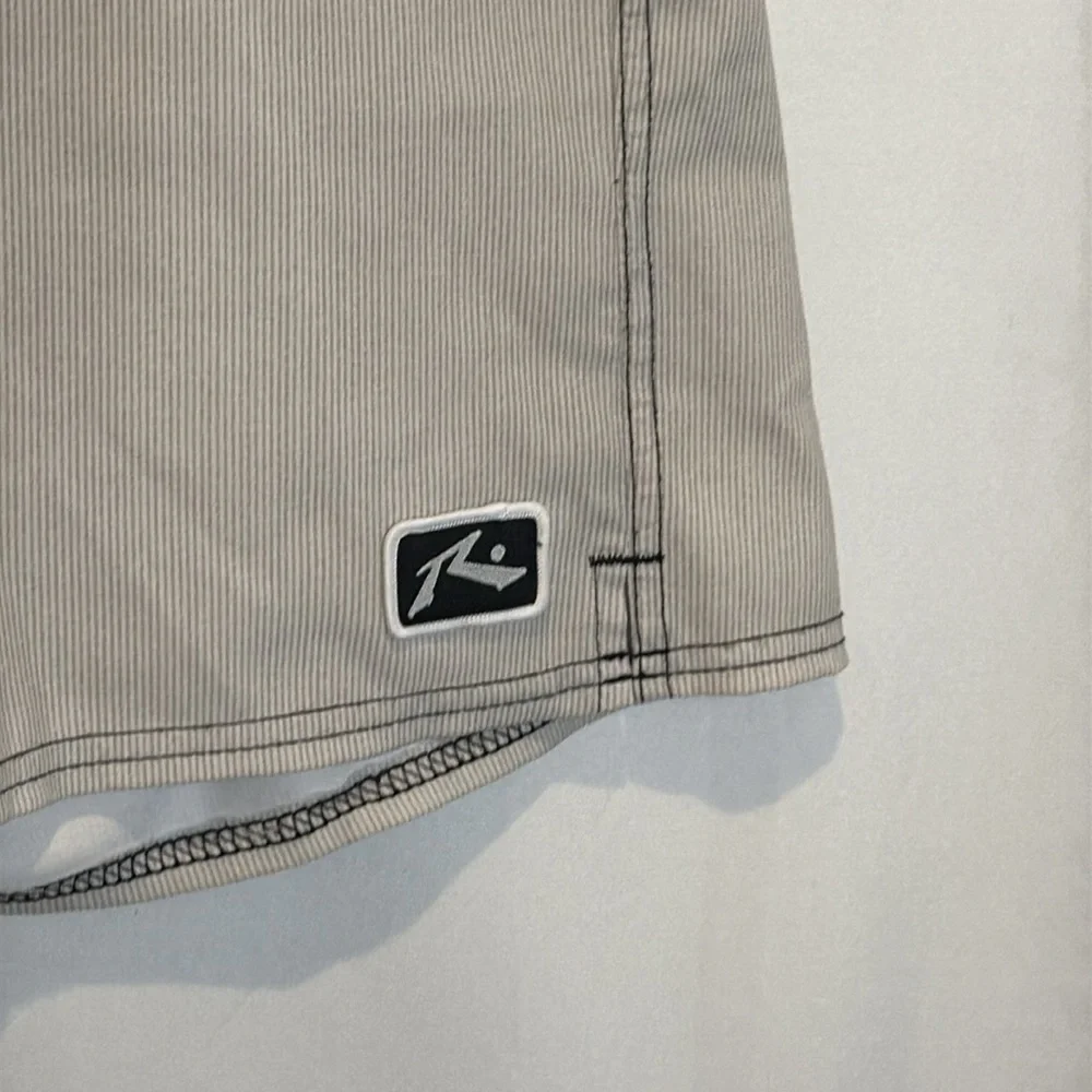 Rusty men’s board shorts blue black striped size 34 waist